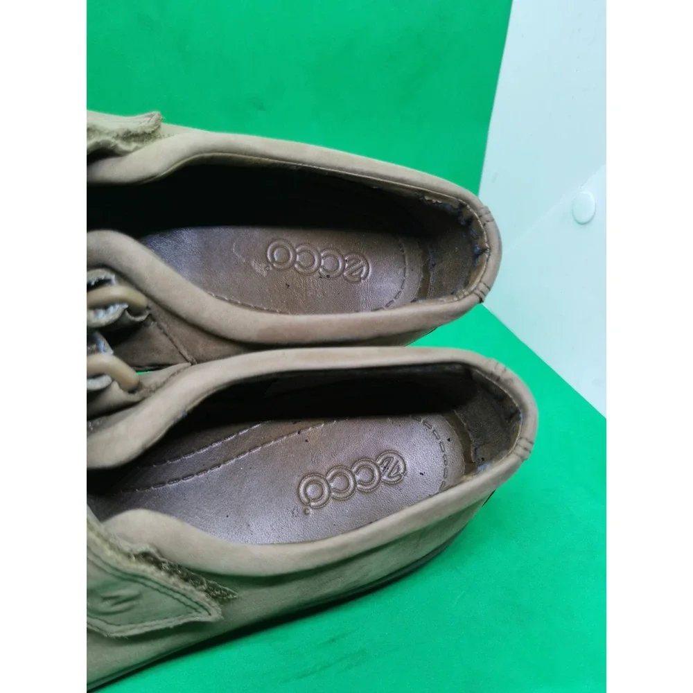 Ecco Soft Women Shoes Mary Jane Suede Brown Hook & Loop Size 40 US 9